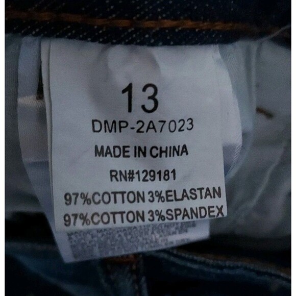 Machine Woman’s Floral Embroidered Distressed Skinny Blue Jeans Junior Size 13 - Picture 5 of 5